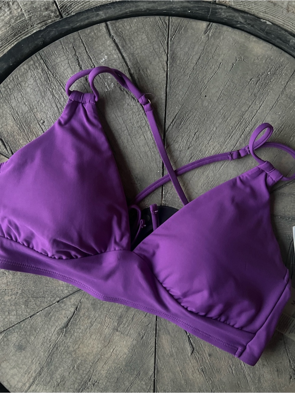Stunning Calia by Carrie Underwood Purple Triangle Bikini Top Adjustable Straps